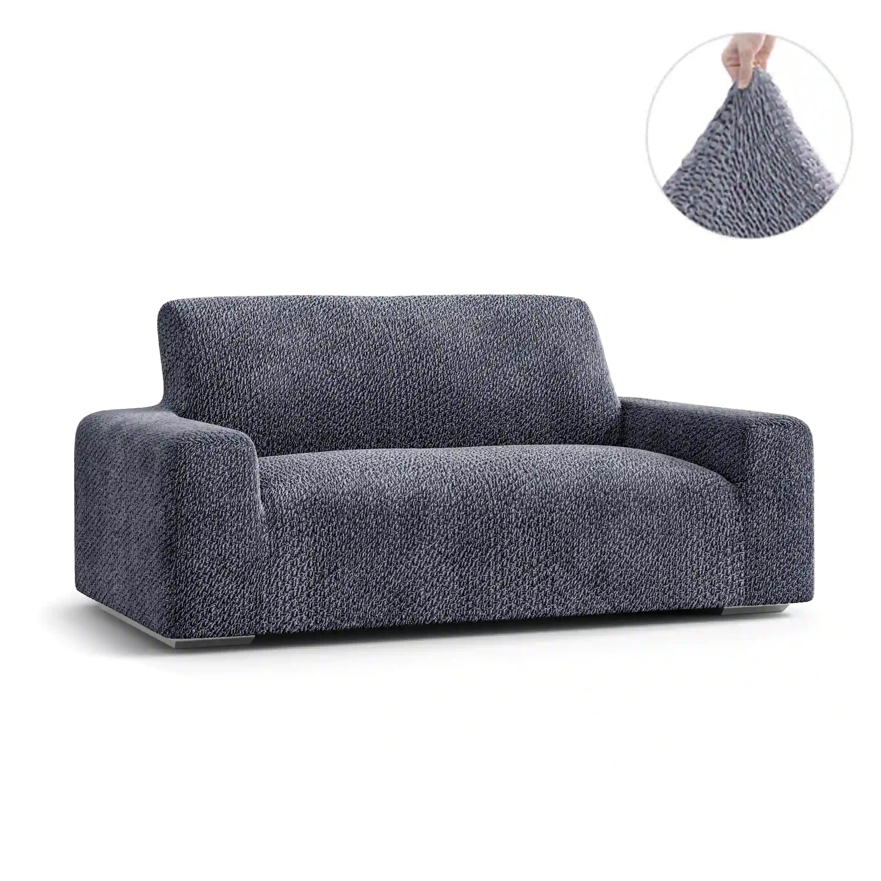 2 Seater Sofa Cover - Grey, Velvet Collection